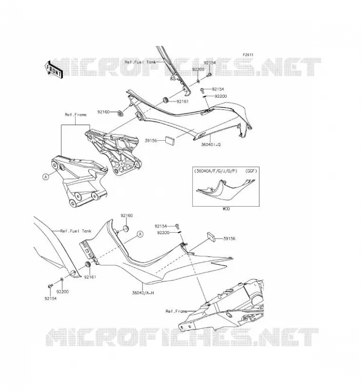 SIDE COWLING Kawasaki MOTOS 1000 2014 Z1000 ABS  ZR1000GEFA