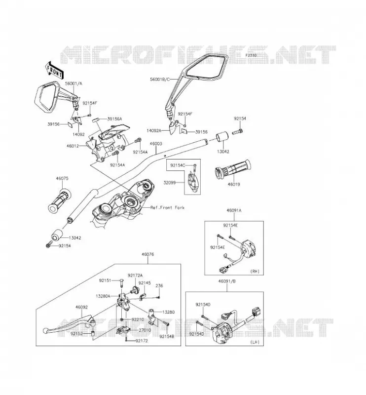 HANDLEBAR Kawasaki MOTOS 1000 2015 Z1000 ABS  ZR1000GFF