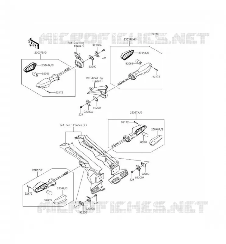 INDICATORS Kawasaki MOTOS 1000 2015 Z1000 ABS  ZR1000GFF