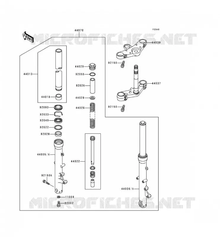 FRONT FORK Kawasaki MOTOS 1100 1993 ZEPHYR 1100  ZR1100-A2