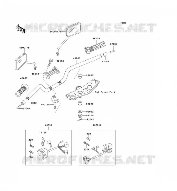 HANDLEBAR Kawasaki MOTOS 1100 1998 ZRX1100  ZR1100-C2
