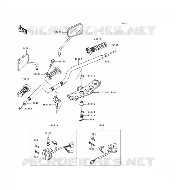 HANDLEBAR Kawasaki MOTOS 1100 2000 ZRX1100  ZR1100-C4