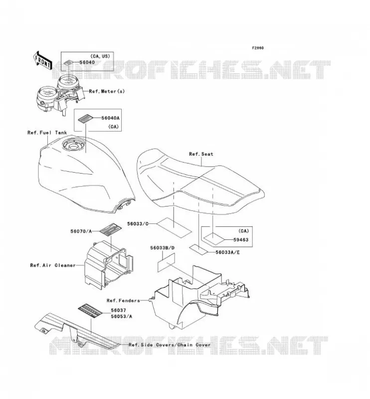 LABELS Kawasaki MOTOS 1200 2002 ZRX1200R  ZR1200-A2