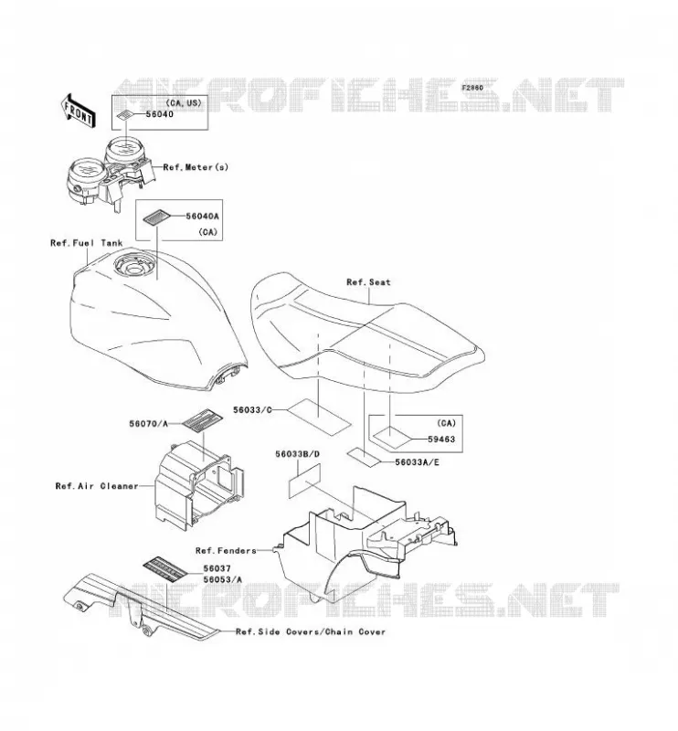 LABELS Kawasaki MOTOS 1200 2002 ZRX1200R  ZR1200-A2