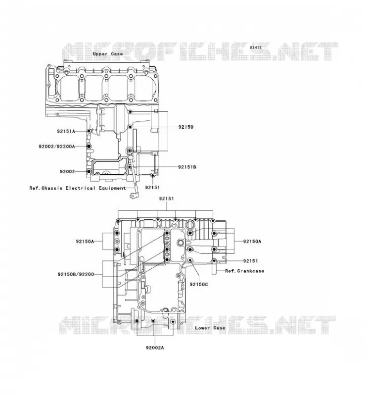 CRANKCASE BOLT Kawasaki MOTOS 1200 2002 ZRX1200R  ZR1200-A2P