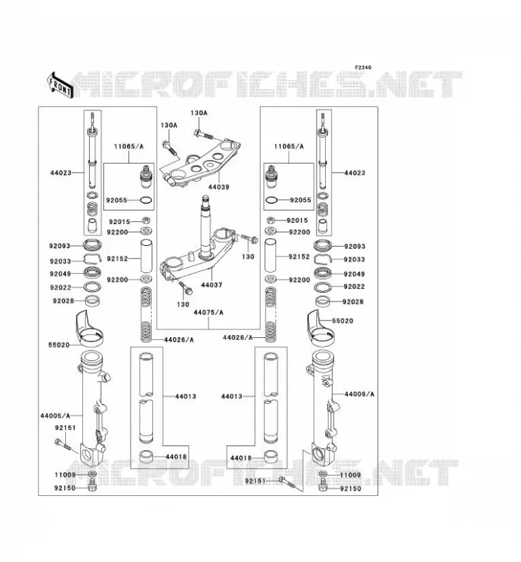 FRONT FORK Kawasaki MOTOS 1200 2002 ZRX1200R  ZR1200-A2P