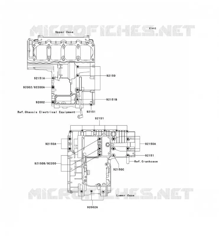 CRANKCASE BOLT Kawasaki MOTOS 1200 2003 ZRX1200R  ZR1200-A3