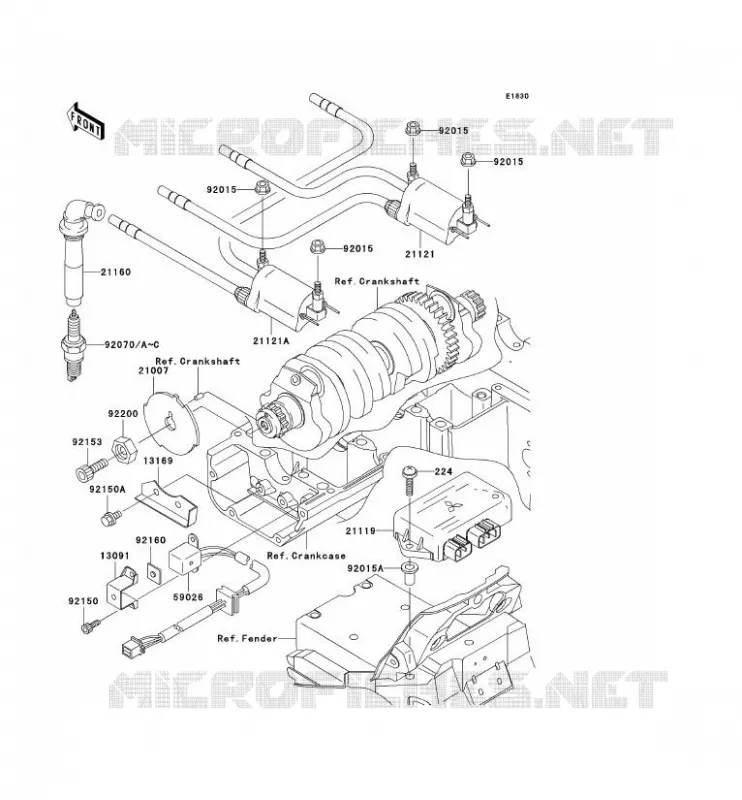 IGNITION SYSTEM Kawasaki MOTOS 1200 2003 ZRX1200R  ZR1200-A3P
