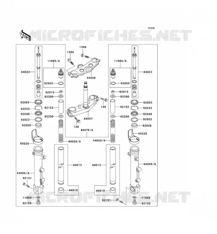 FRONT FORK Kawasaki MOTOS 1200 2003 ZRX1200R  ZR1200-A3P