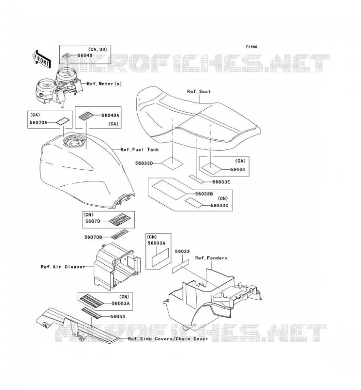 LABELS Kawasaki MOTOS 1200 2004 ZRX1200R  ZR1200-A4