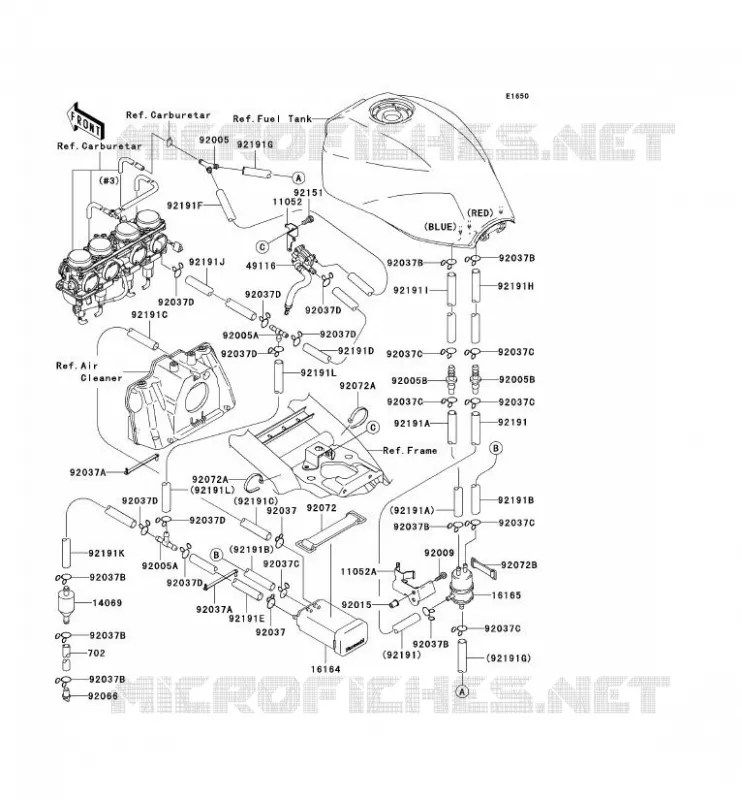 FUEL EVAPORATION SYSTEM(CA) Kawasaki MOTOS 1200 2004 ZRX1200R  ZR1200-A4