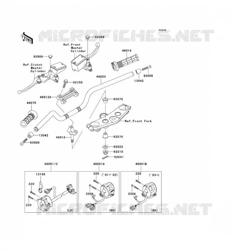 HANDLEBAR Kawasaki MOTOS 1200 2002 ZRX1200S  ZR1200-B2P