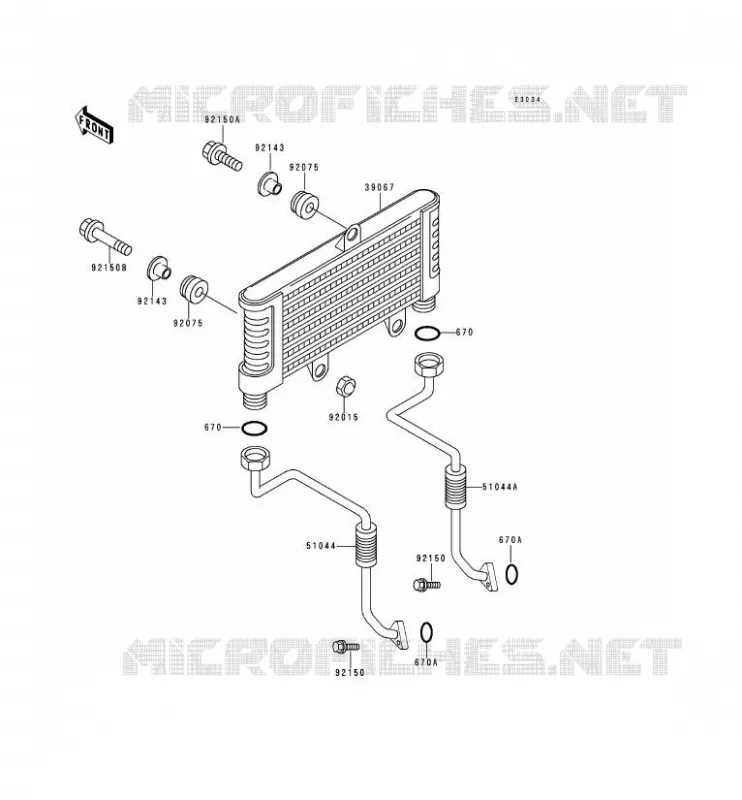 OIL RADIATOR Kawasaki MOTOS 550 1997 ZEPHYR  ZR550-B8