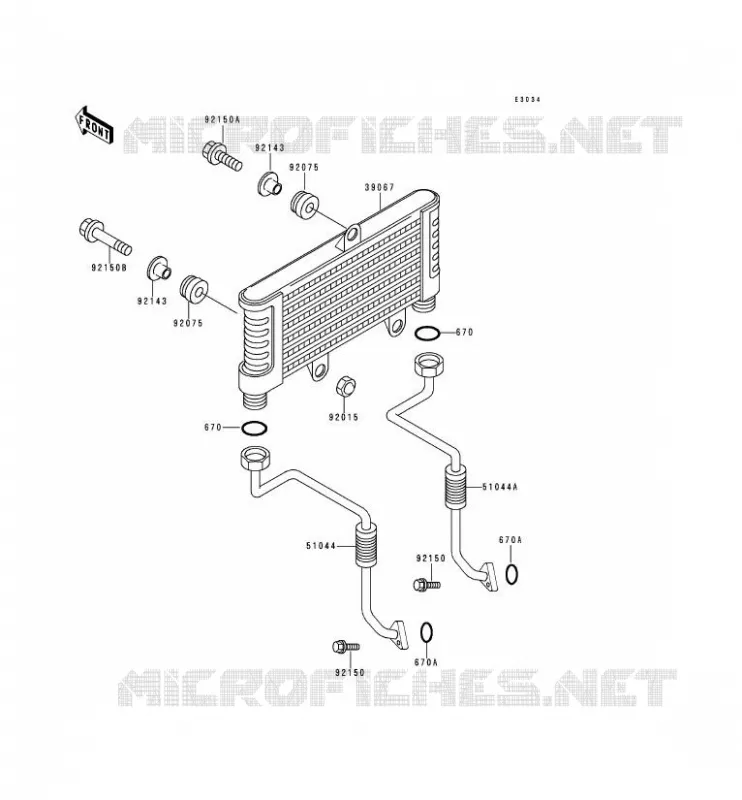 OIL RADIATOR Kawasaki MOTOS 550 1997 ZEPHYR  ZR550-B8