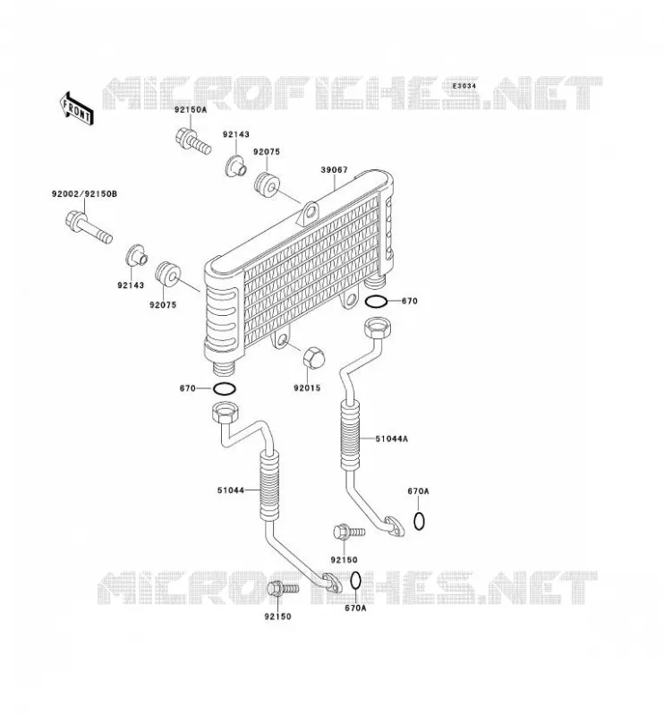 OIL RADIATOR Kawasaki MOTOS 750 1995 ZEPHYR 750  ZR750-C5