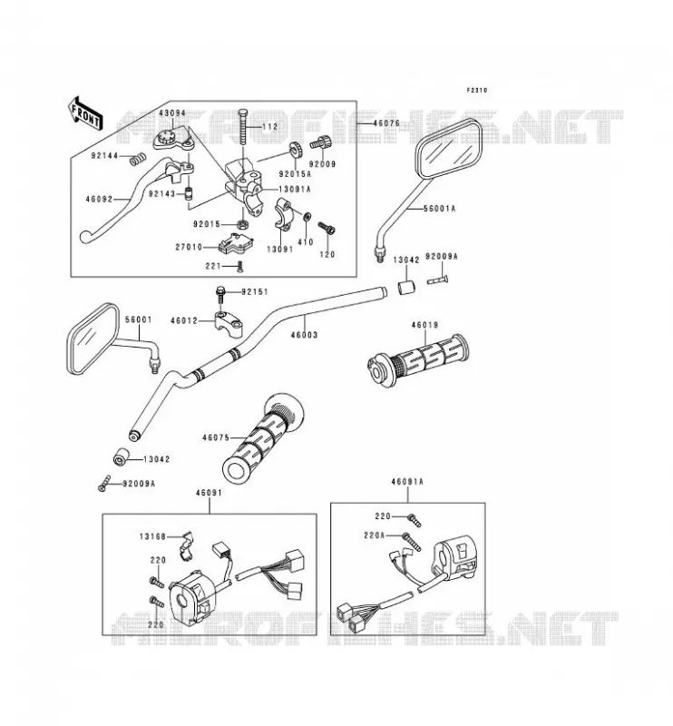 HANDLEBAR Kawasaki MOTOS 750 1999 ZR-7  ZR750-F1