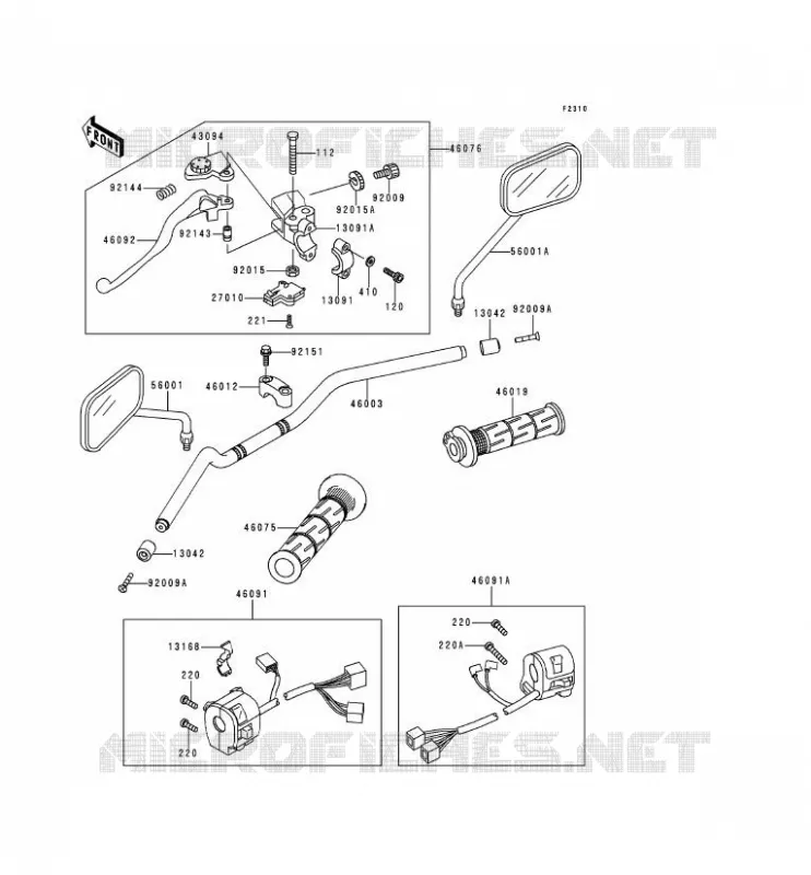 HANDLEBAR Kawasaki MOTOS 750 1999 ZR-7  ZR750-F1