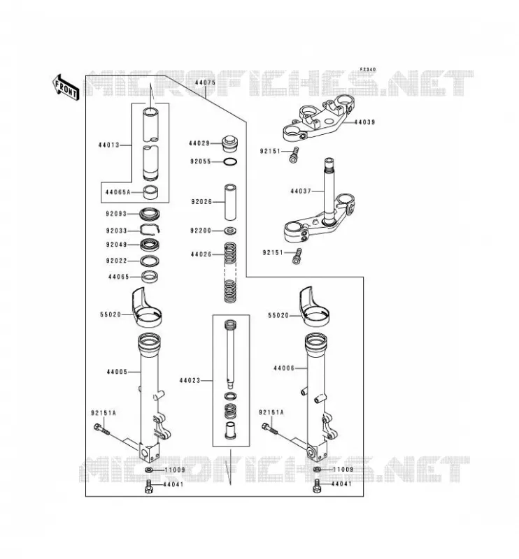 FRONT FORK Kawasaki MOTOS 750 1999 ZR-7  ZR750-F1
