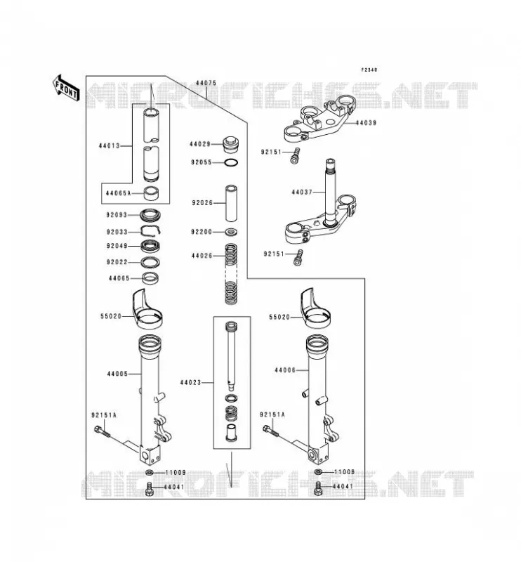 FRONT FORK Kawasaki MOTOS 750 2000 ZR-7  ZR750-F2