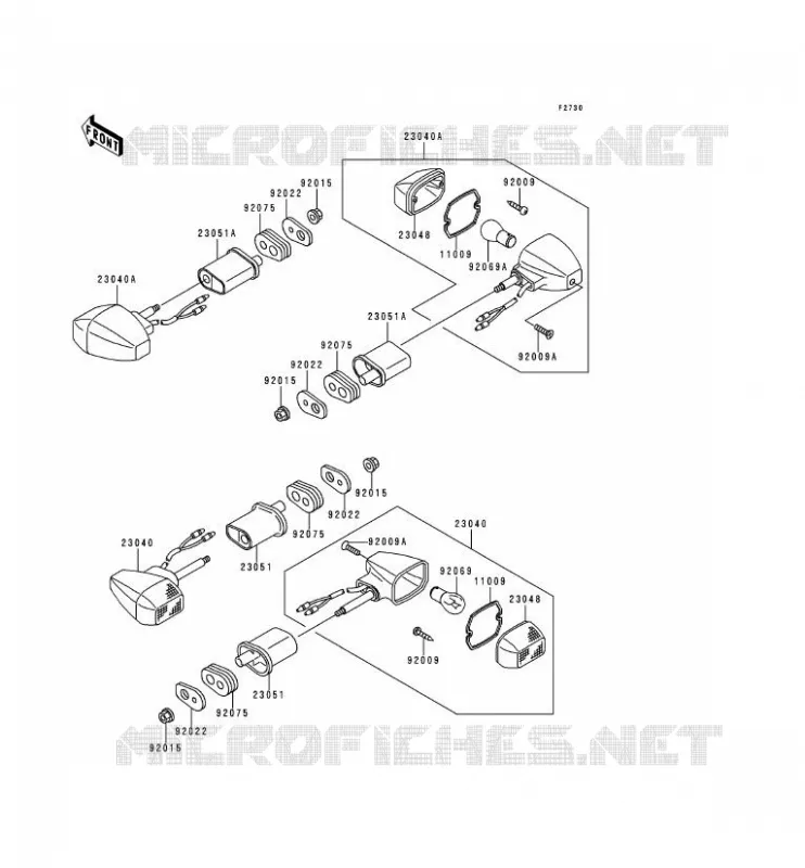 INDICATORS Kawasaki MOTOS 750 2000 ZR-7  ZR750-F2