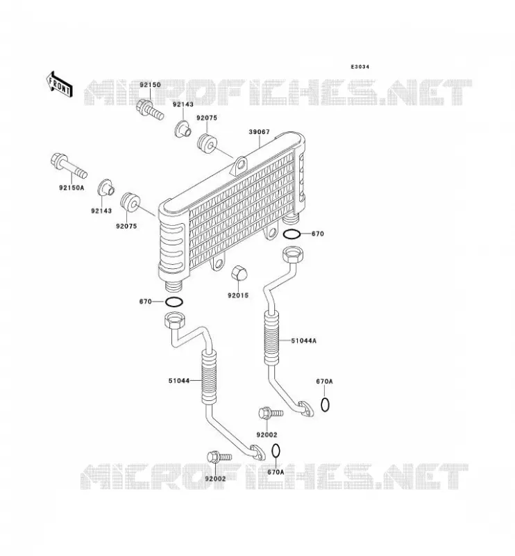 OIL RADIATOR Kawasaki MOTOS 750 2001 ZR-7  ZR750-F3