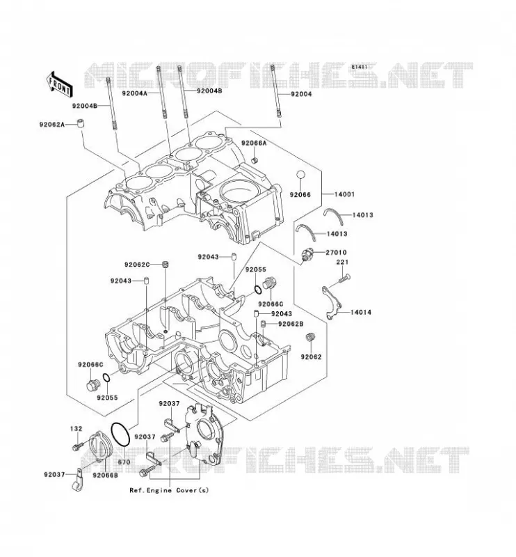 CRANKCASE(S) Kawasaki MOTOS 750 2001 ZR-7  ZR750-F3