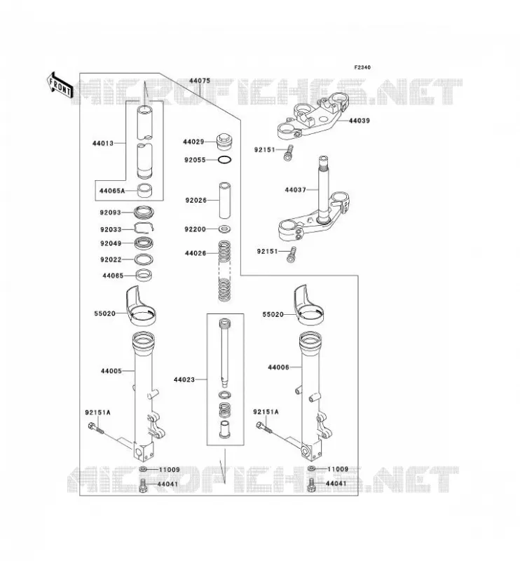 FRONT FORK Kawasaki MOTOS 750 2001 ZR-7  ZR750-F3