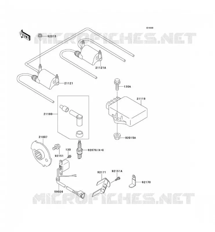 IGNITION SYSTEM Kawasaki MOTOS 750 2001 ZR-7  ZR750-F3
