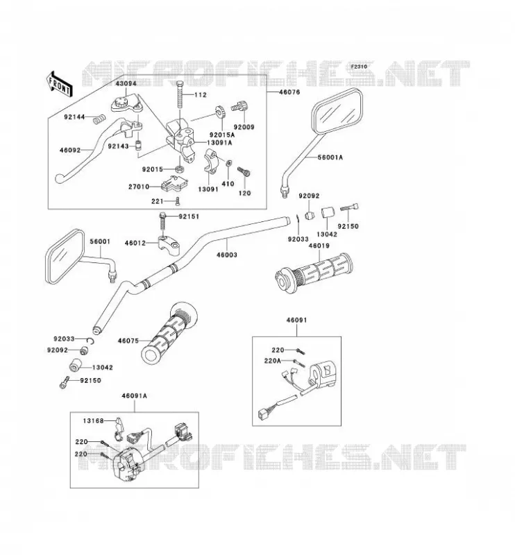 HANDLEBAR Kawasaki MOTOS 750 2003 ZR-7  ZR750-F5