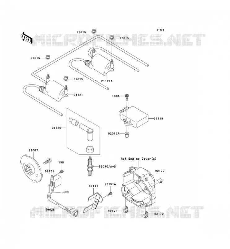 IGNITION SYSTEM Kawasaki MOTOS 750 2003 ZR-7  ZR750-F5