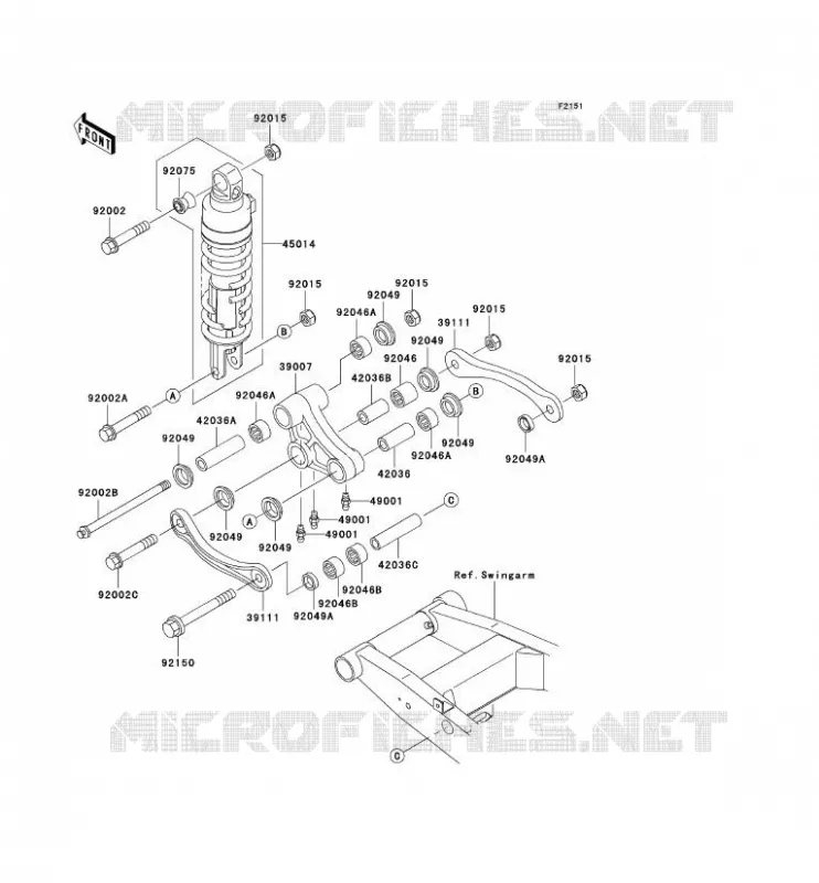 SUSPENSION - SHOCK ABSORBER Kawasaki MOTOS 750 2003 ZR-7  ZR750-F5