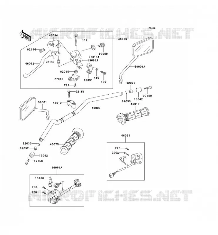 HANDLEBAR Kawasaki MOTOS 750 2003 ZR-7  ZR750-F5