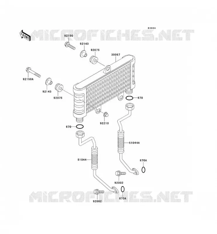 OIL RADIATOR Kawasaki MOTOS 750 2003 ZR-7  ZR750-F5