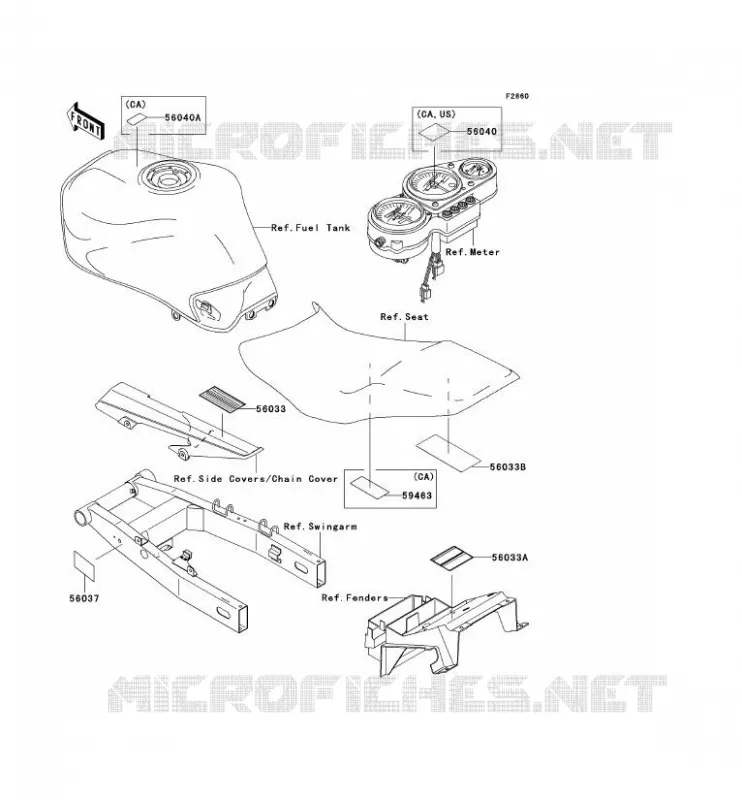 LABELS Kawasaki MOTOS 750 2001 ZR-7S  ZR750-H1