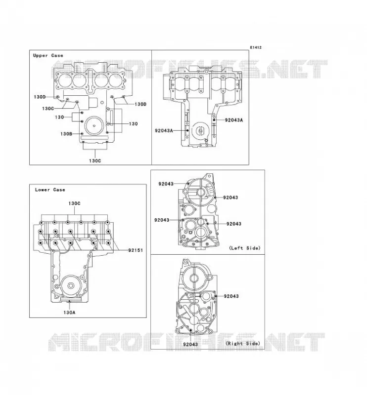 CRANKCASE BOLT Kawasaki MOTOS 750 2002 ZR-7S  ZR750-H2