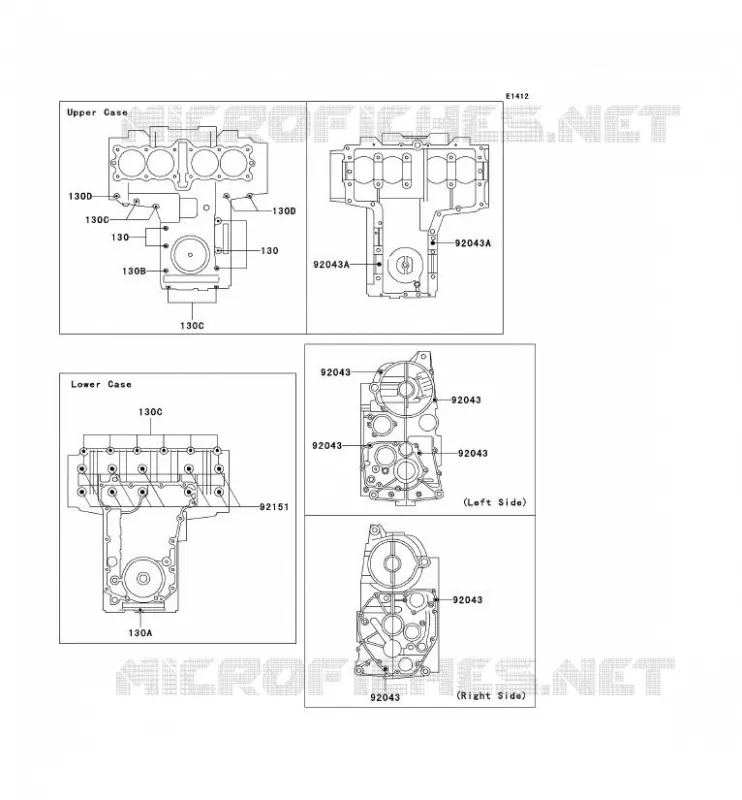 CRANKCASE BOLT Kawasaki MOTOS 750 2002 ZR-7S  ZR750-H2