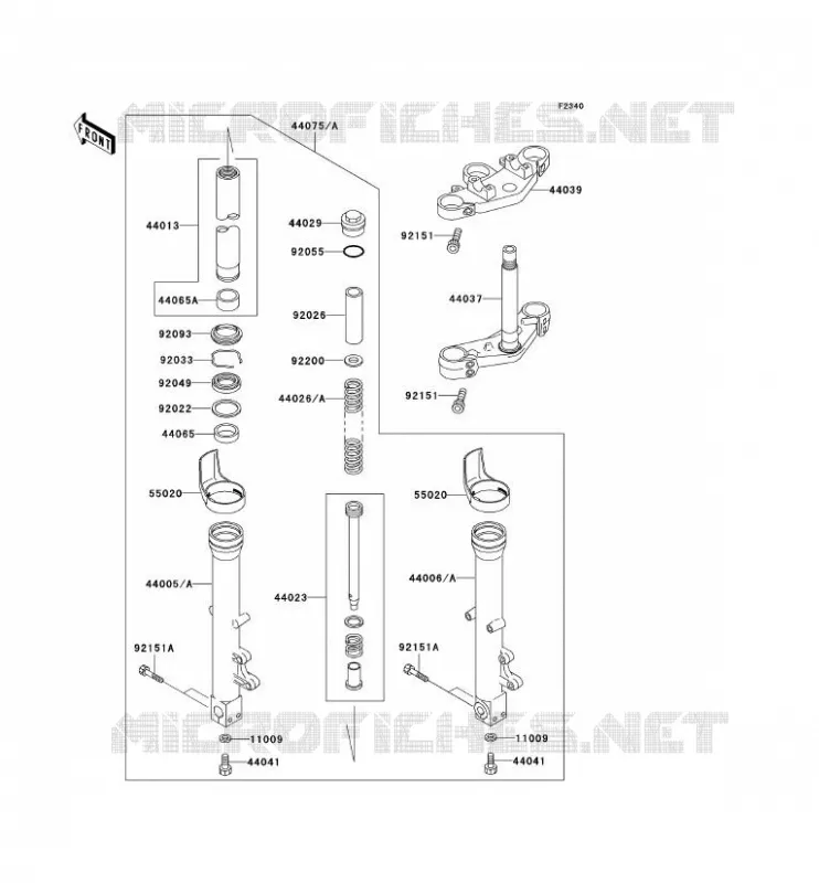 FRONT FORK Kawasaki MOTOS 750 2002 ZR-7S  ZR750-H2