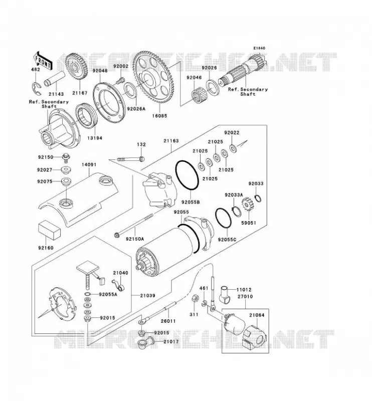 STARTER MOTOR Kawasaki MOTOS 750 2002 ZR-7S  ZR750-H2