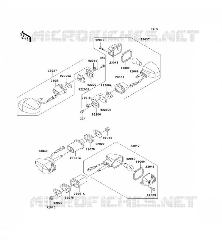 INDICATORS Kawasaki MOTOS 750 2003 ZR-7S  ZR750-H3