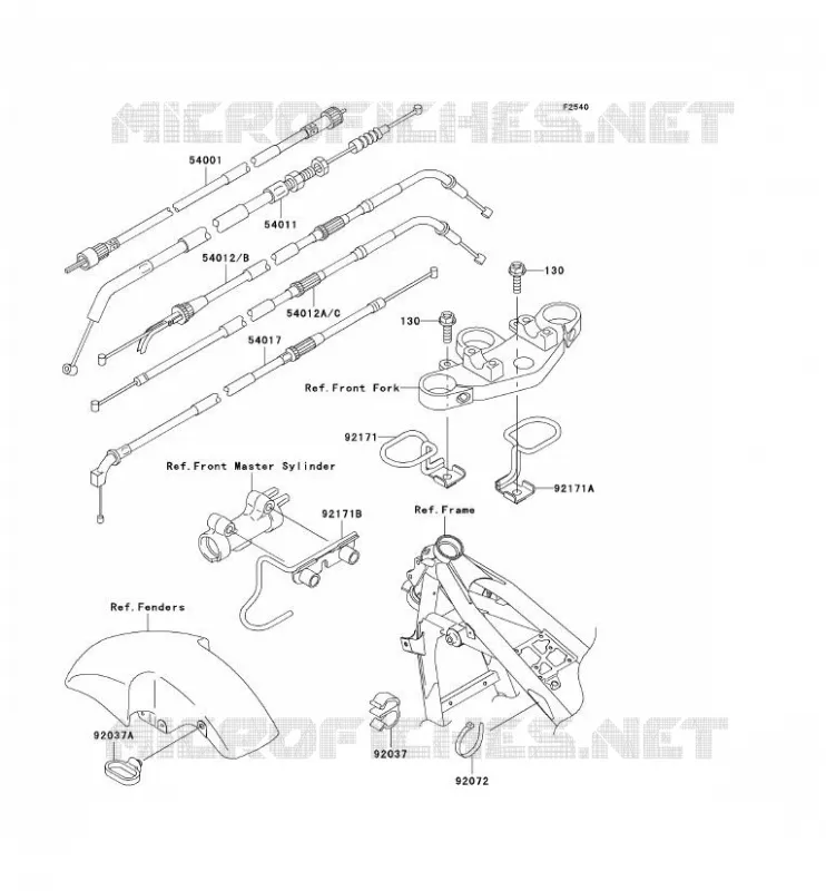 CABLES Kawasaki MOTOS 750 2003 ZR-7S  ZR750-H3