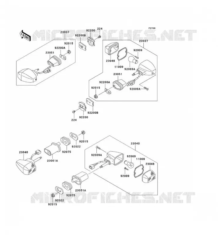 INDICATORS Kawasaki MOTOS 750 2003 ZR-7S  ZR750-H3