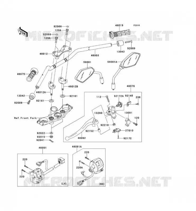 HANDLEBAR Kawasaki MOTOS 750 2012 Z750  ZR750LCF