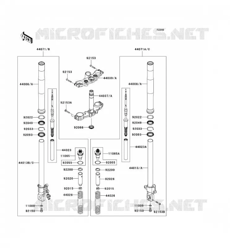 FRONT FORK Kawasaki MOTOS 750 2007 Z750 ABS  ZR750M7F