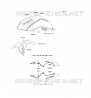 STICKER(VERT/BLACK) voor Kawasaki Z750 ABS 2009