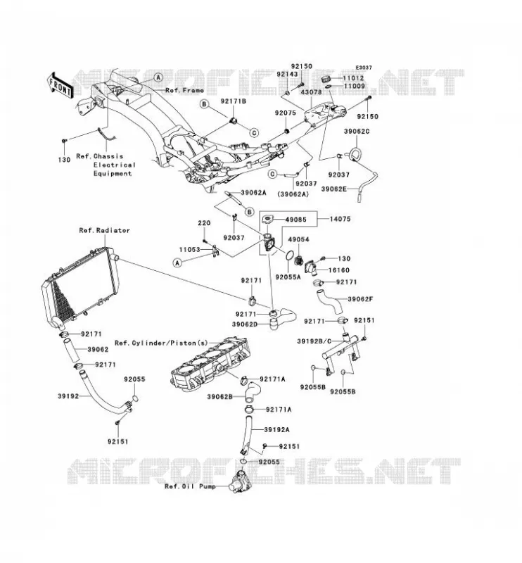 WATER PIPE Kawasaki MOTOS 750 2009 Z750 ABS  ZR750M9F