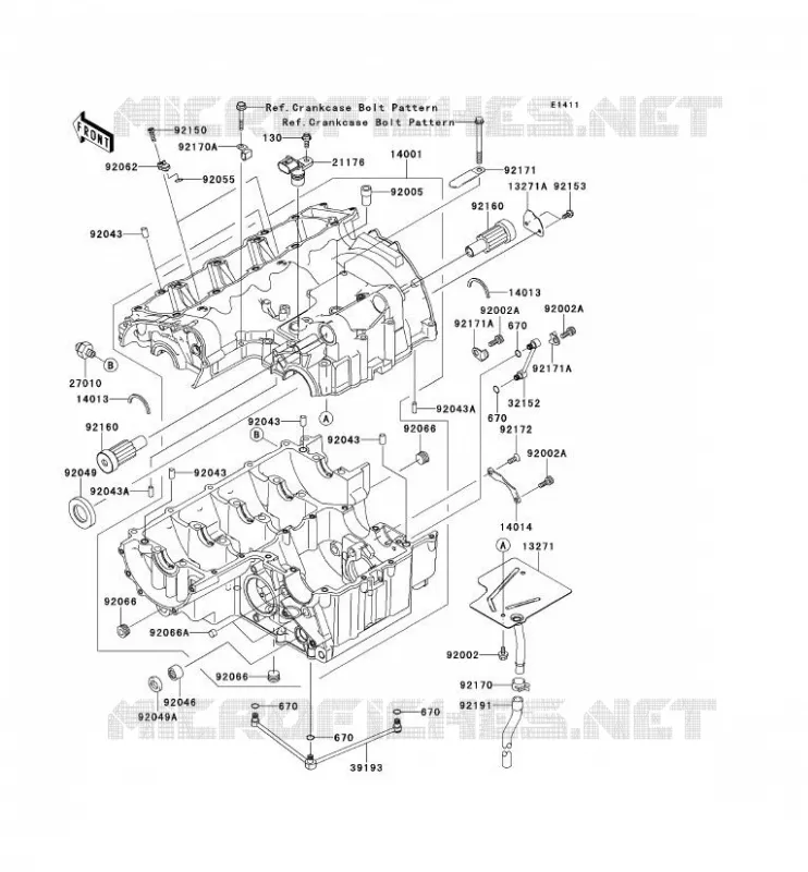CRANKCASE(S) Kawasaki MOTOS 750 2011 Z750 ABS  ZR750MBF