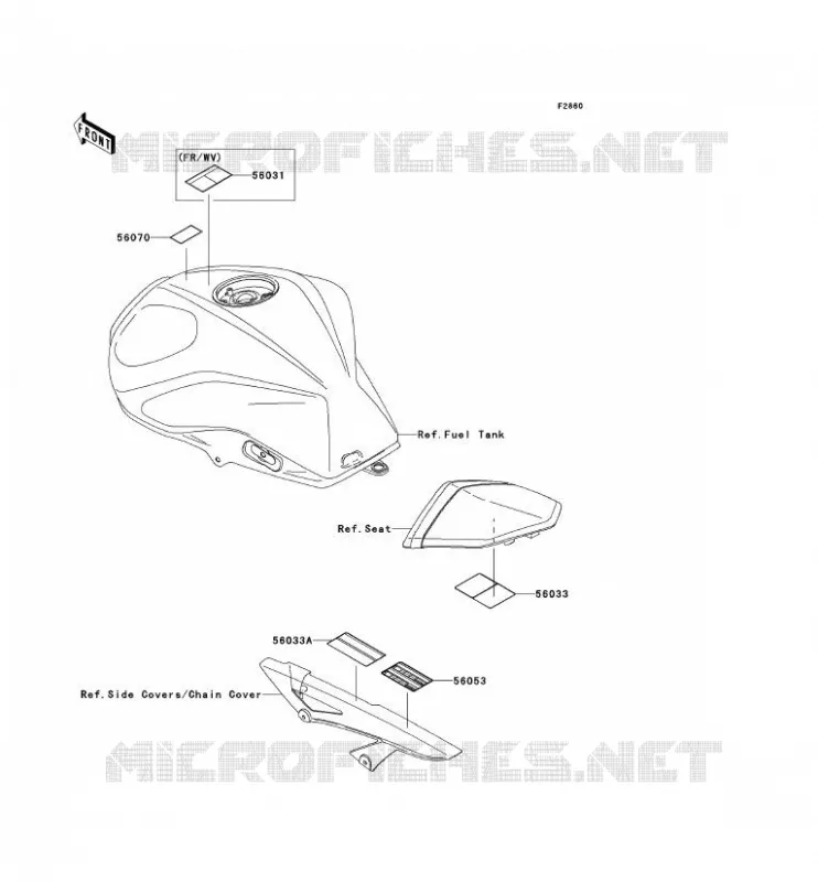 LABELS Kawasaki MOTOS 750 2012 Z750 ABS  ZR750MCF