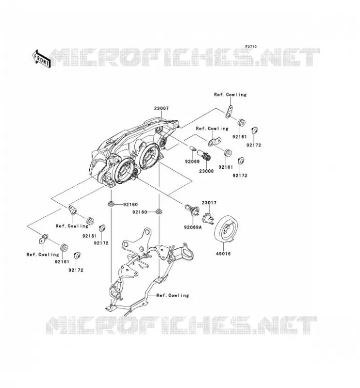 LENS(S) Kawasaki MOTOS 750 2012 Z750 ABS  ZR750MCF