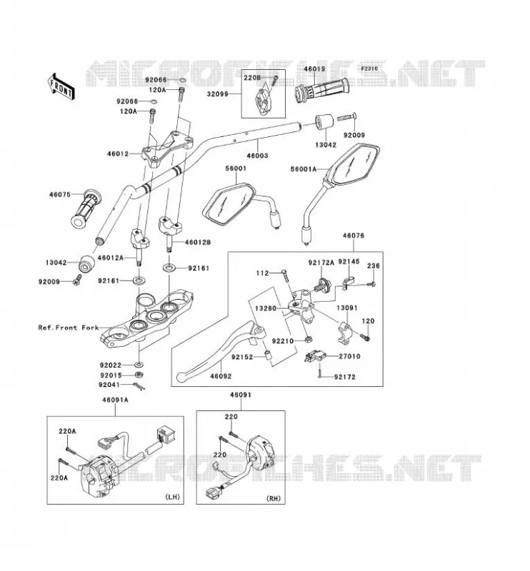 HANDLEBAR Kawasaki MOTOS 750 2012 Z750R ABS  ZR750PCF