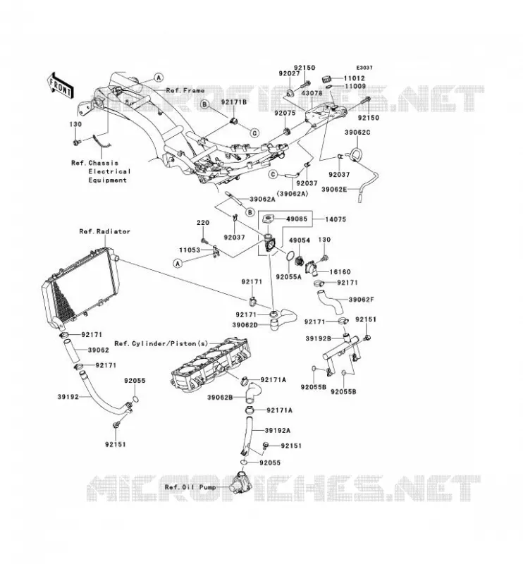 WATER PIPE Kawasaki MOTOS 750 2012 Z750R ABS  ZR750PCF